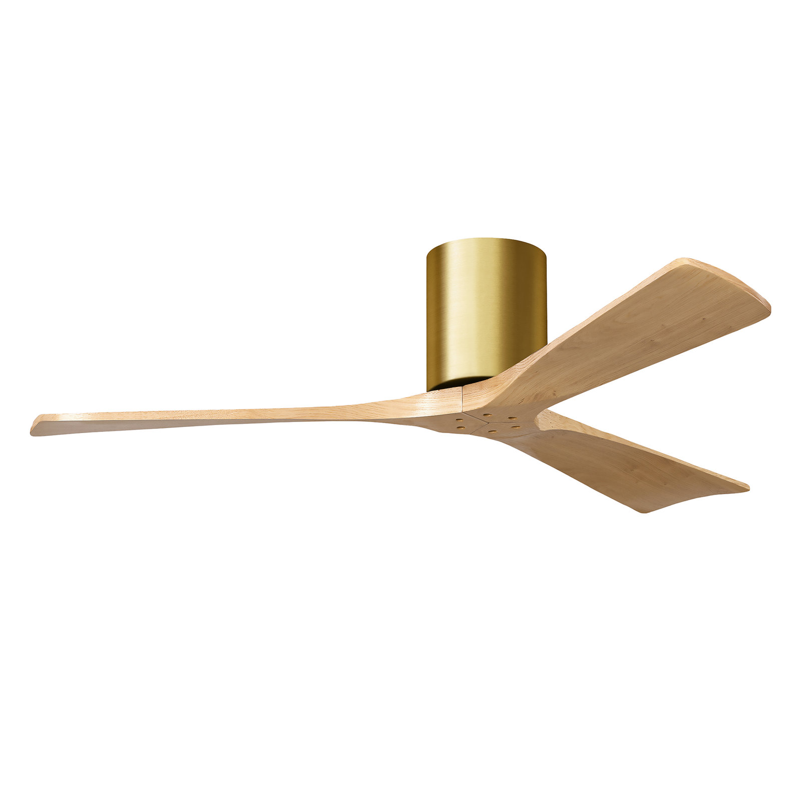 Olivier 3 Blade Ceiling Fan, Brushed Brass, Light Maple Tone, 52"