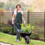 Outsunny Garden Fence with 2 Standing Ways for Hard & Soft Ground, Brown