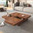 Square Veneer Coffee Table Sliding Top With Storage In 39.4''