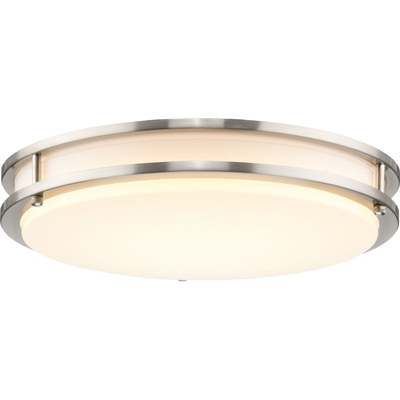 Plafonnier encastré 5 lumières, Nickel brossé, H 2,83 po x l 14 po x P 14 po