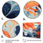 Encre liquide bleue et orange «Waves I» - Encre liquide abstraite 5 pièces-324527415