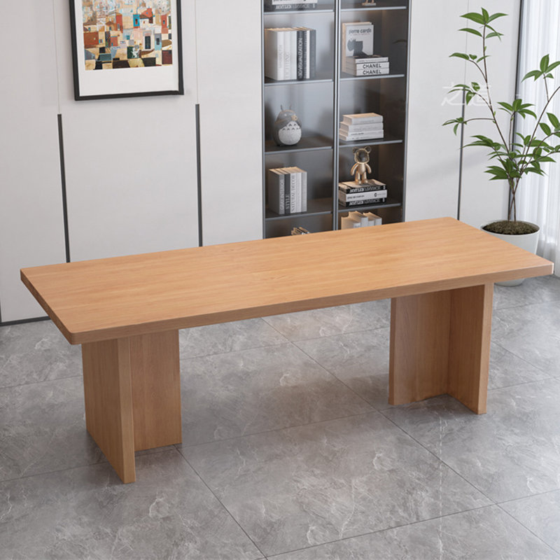 Brown Rectangular Solid Wood desk, 29.53" H x 62.99" W x 31.5" D