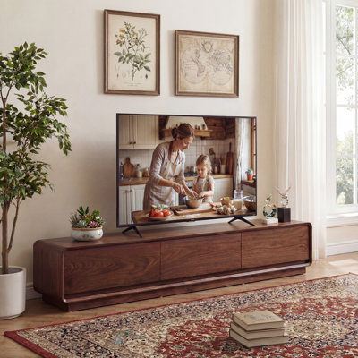 Tv Stand, Entertainment Center With 3 Drawers, Solid Wood, Fully Assembled by Corrigan Studio