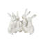 Barraza Whitewashed Polyresin Bunny Rabbit Quartet Figurine