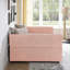 Canapé-lit capitonné double capitonné avec couchette escamotable Boucle, finition rose Boucle