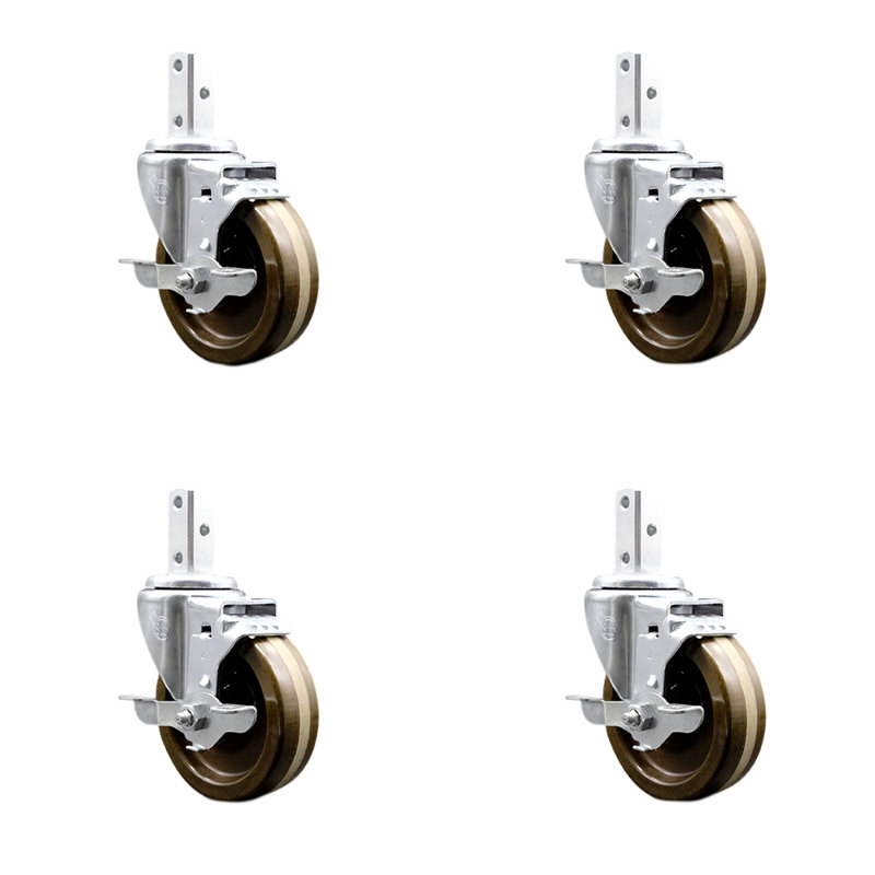High Temp Phenolic Caster, 3/4" square stems
