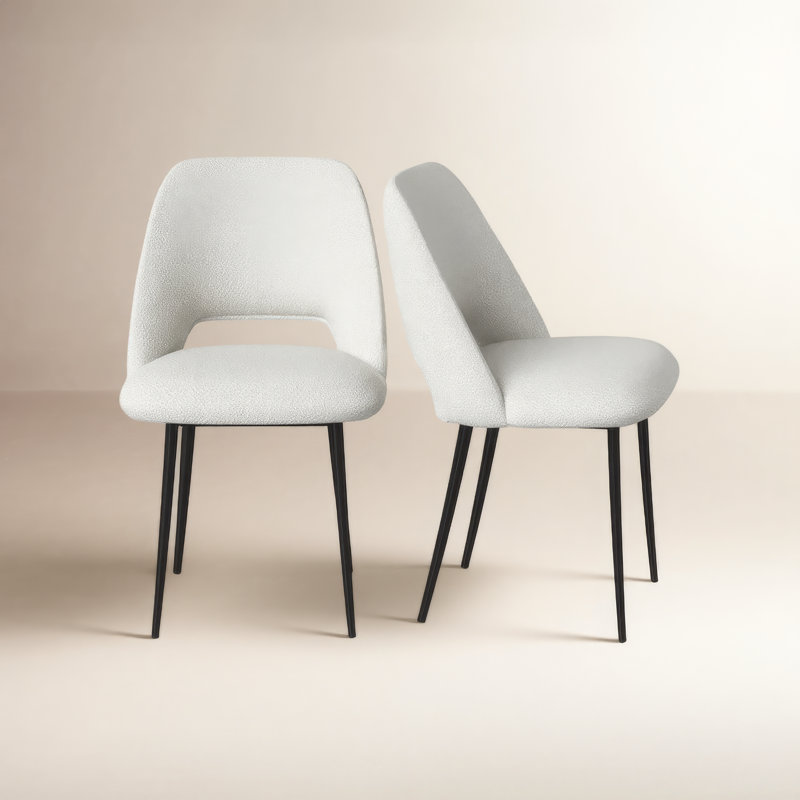 Valdez Boucle Dining Chair, White Boucle