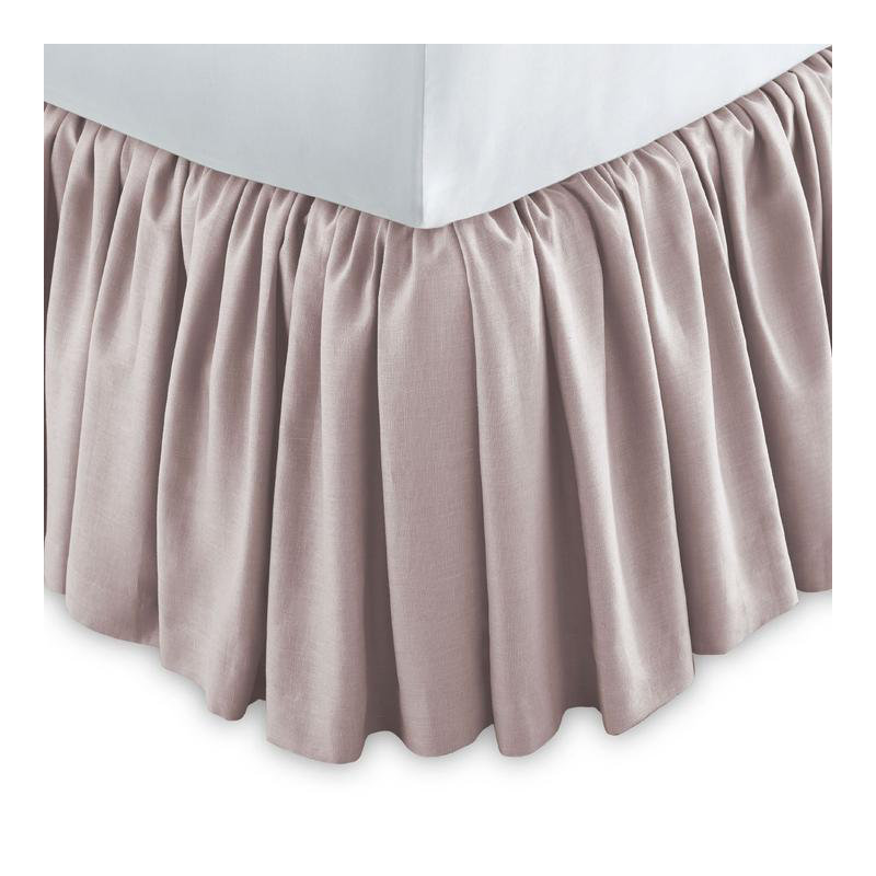 Mandalay Tailored Linen Bed Skirt, Blush, King
