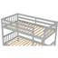 Lit simple superposé en bois d'hévéa simple avec lit gigogne, convertible en lit simple, lit superposé simple avec échelle et garde-corps de sécurité-1221768006