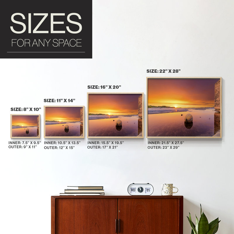 Sunset Tide -Framed Print - Restickable, 8" H x 10" W, Natural