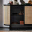 Armoire décorative en rotin tissé à porte coulissante