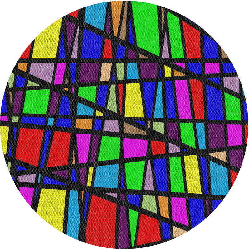Abstract Indoor Rug, Round 7'