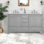 Meuble-lavabo en bois gris de qualité avec lavabo double, moderne et spacieux