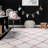Cuanaic Trellis Shag Performance White/Pink Rug-975425132