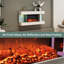 Electric Fireplace wall mounted 3 side fireplace with Adjustable LED Flame & Remote Control