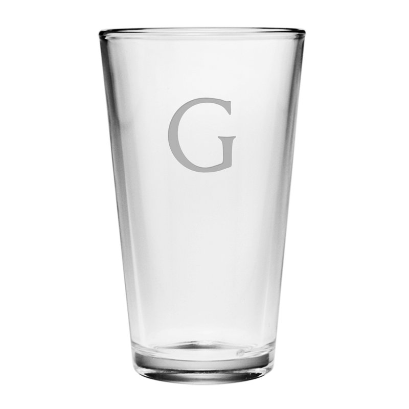 Verre de pinte 16 oz block monogramme