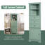 Triangle Tall Cabinet With 3 Drawers And Adjustable Shelves For Bathroom, Kitchen Or Living Room, MDF Board With Painted Finish-25341213