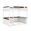 Grand lit superposé en bois avec tablettes intégrées, boîte de rangement, lumière DEL et station de charge USB-498324400