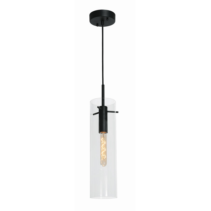 Luminaire suspendu 1 lumière Guglielmo, Noir