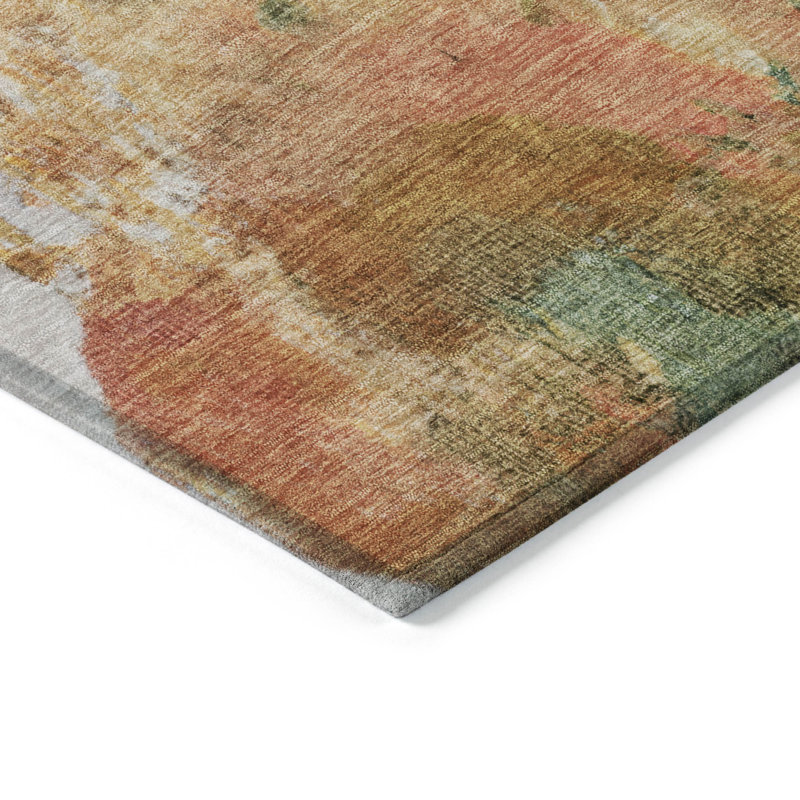 Tapis intérieur / extérieur lavable à la machine Xhevrie, Rectangle 10 pi x 14 pi