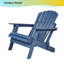 Chaise Adirondack pliante surdimensionnée en bois pour l'extérieur, chaise longue de patio - bois de pruche massif, capacité de 330 lb - dossier pré-assemblé-1287783463