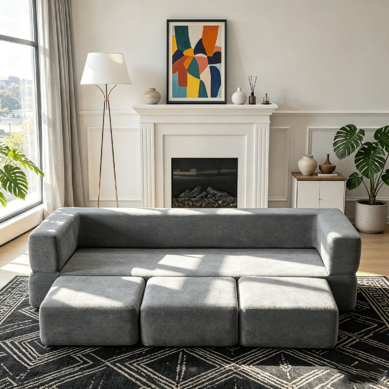 Compression Packed Modular Sofa Bed, CSN-W3612P491919Grey