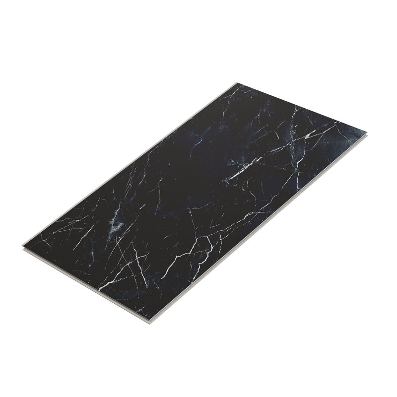 Carreaux muraux Rivora SPC, marbre noir, Noir