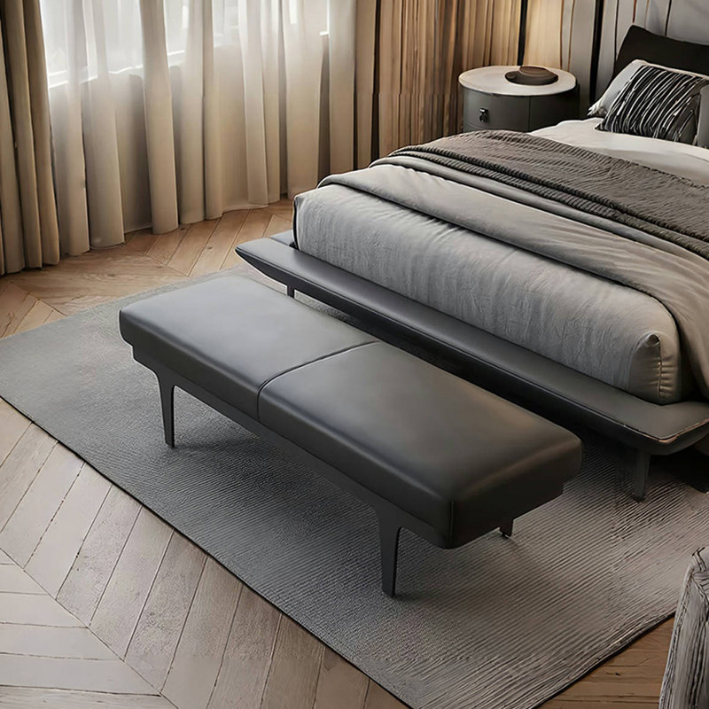 Banc rembourré en similicuir New Luxury, H 16,53 po x l 55,11 po x P 19,68 po