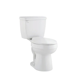Toilette allongée 2 pièces ELLAI avec toilette simple standard à chasse simple de 1,28 GPF