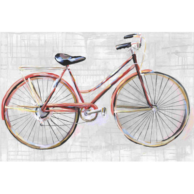 " Red Bicycle Watercolor " Painting Print