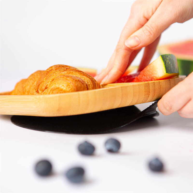 Tiny Dining Children's Bamboo Plate Suction Cup, Black