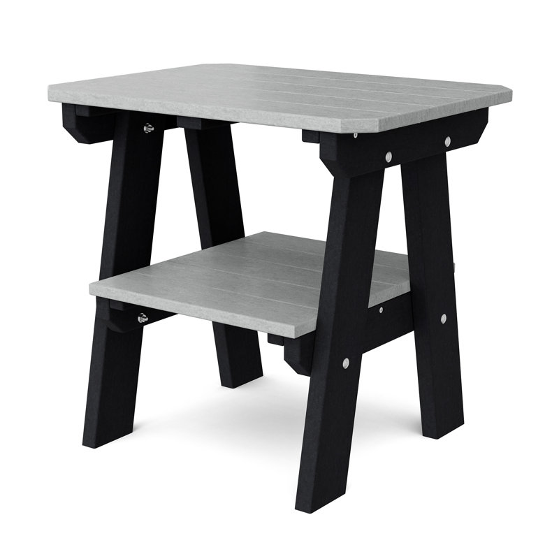 Heritage Two-Tier End Table, Light Gray/Black