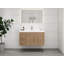 Meuble-lavabo mural gris brillant de 42 po avec lavabo en acrylique renforcé Carliss-477037934-477037930