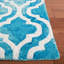 Tapis bleu / ivoire en laine touffeté à la main Adelei-1073027688