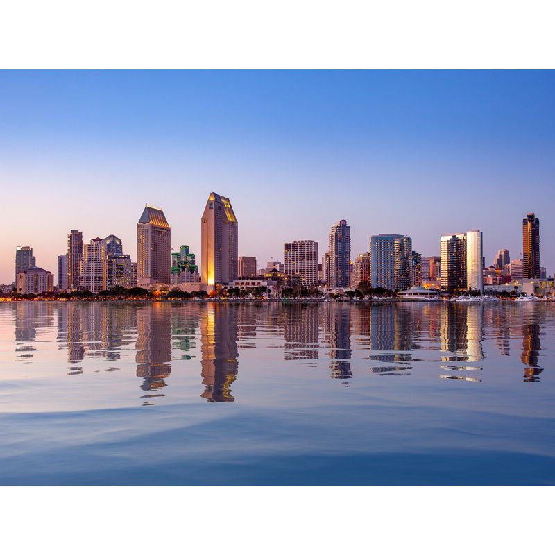 Reflections of San Diego Framed Photographic Print, 17.2" H x 21.2" W, Black Framed Paper
