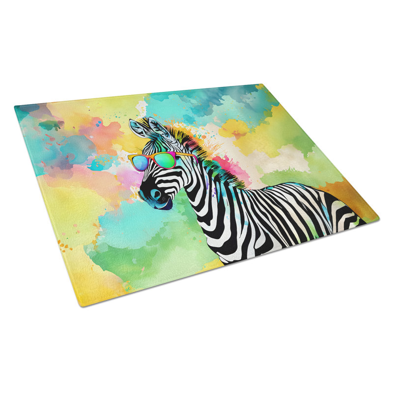 Hippie Animal Zebra Glass Cutting Board