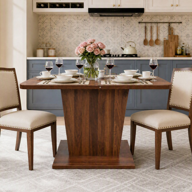 Table de salle à manger extensible 57,1 "avec rallonge amovible pour petits bureaux et cafés
