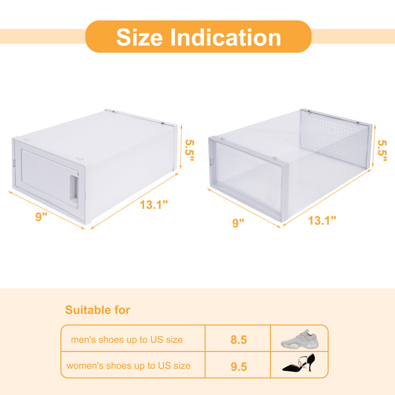 18 Pair Stackable Shoe Storage Box