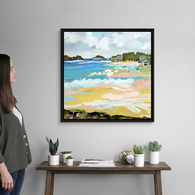 «Surfscape IX» par Karen Fields - reproduction d'art, Toile avec cadre noir, H 32 po x l 32 po x P 1,75 po
