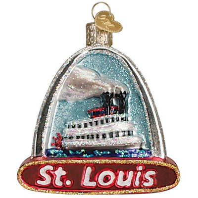 Old World Christmas Blown Glass Ornament for Christmas Tree, St. Louis Arch