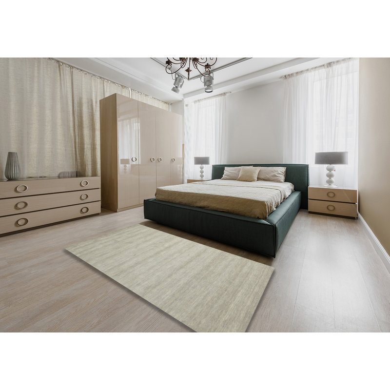 Tapis contemporain gris / blanc, Rectangle 5 pi x 7 pi