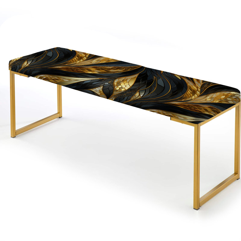 Glitter Glamour Gaze Sparkling Gold Harmony - Banc rembourré en marbre doré