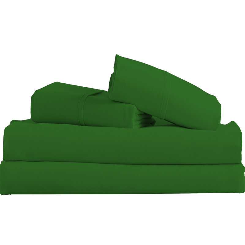 Signature Series Microfiber Sheet Set, Twin Sheet Set + Fitted Sheet + 1 Pillowcase, Green
