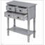 Console étroite avec trois tiroirs de rangement et une tablette inférieure pour le salon, facile à assembler, élégante et peu encombrante-129239380-129239383-129239399-129239400