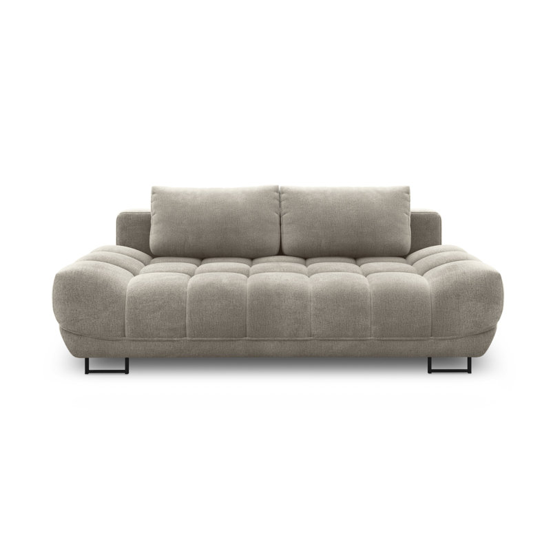 Nicolus 3 Seater Velvet Sofa Bed, Beige