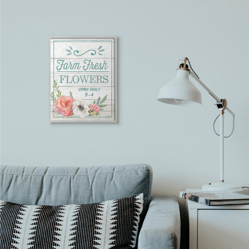 « farm freshed fleurs rustique », impression, Estampe numérique Farmhouse, H 16 po x l 20 po x P 1,5 po