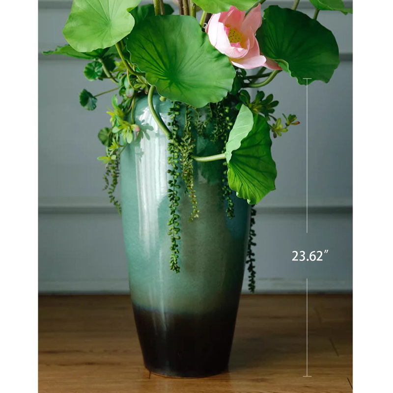 Nouveau pot de céramique lotus chinois plante verte