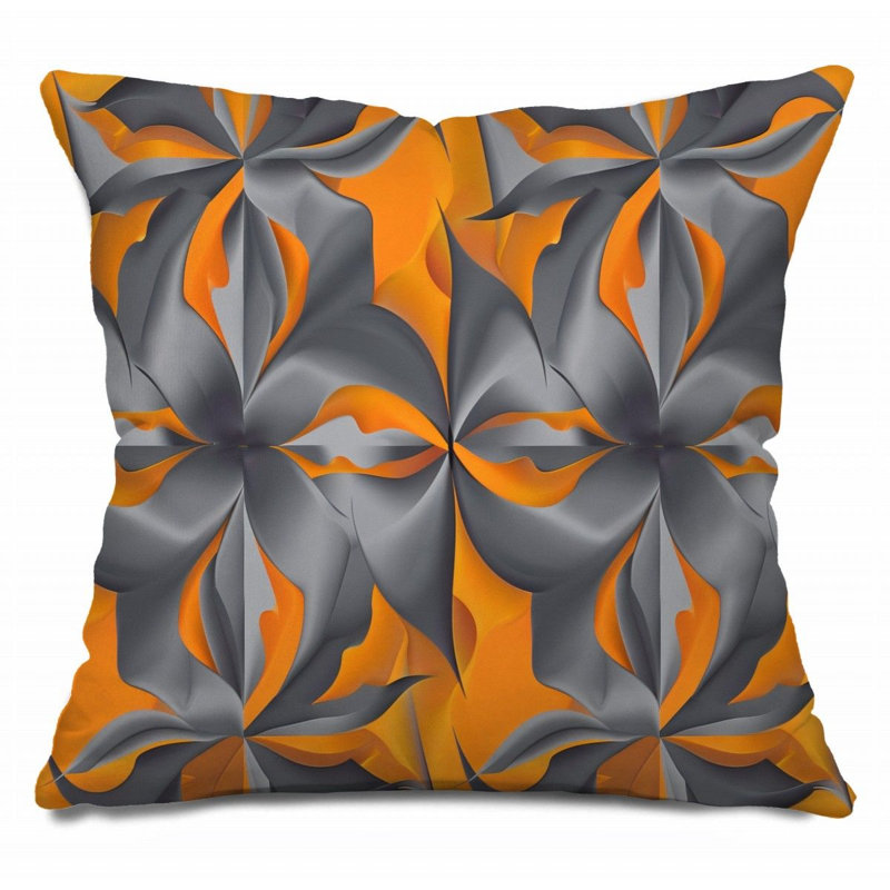 Coussin décoratif damassé, sergé de coton - 12336, H 18 po x l 18 po