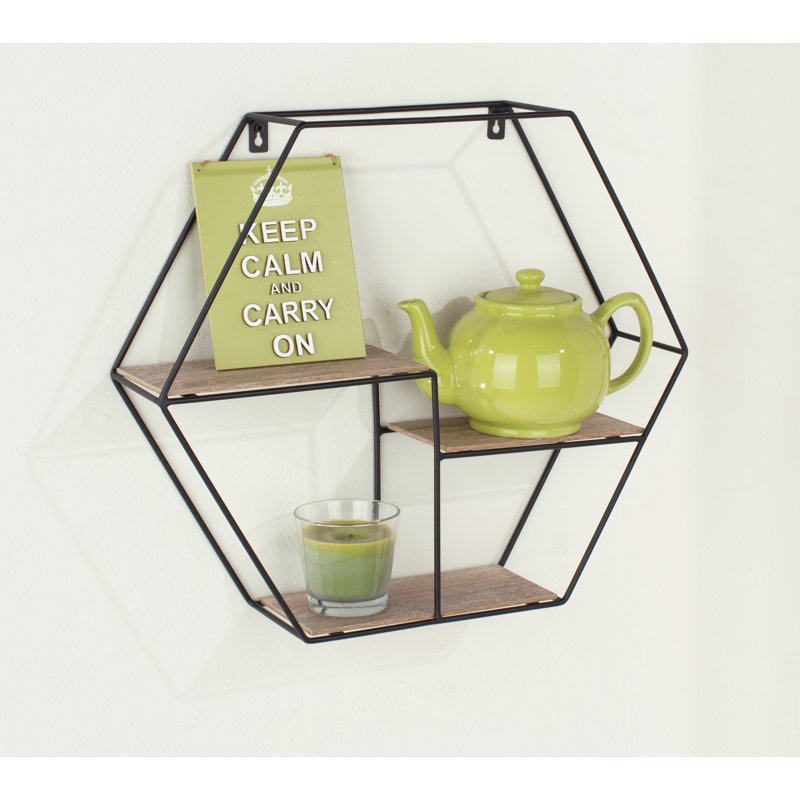 Clarisa Wall Shelf, Hex Design Wire Shelf Kit