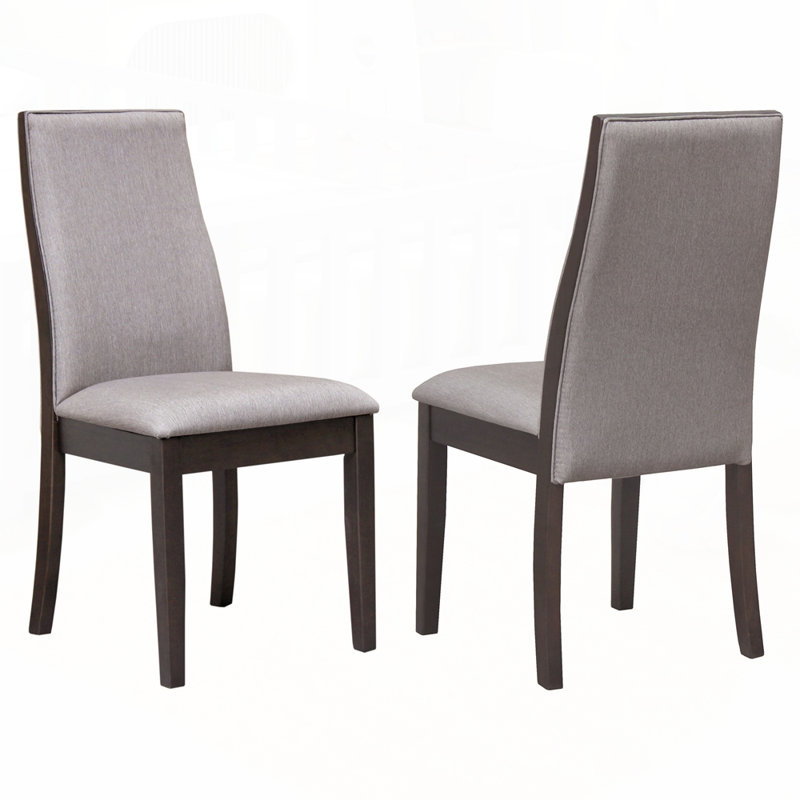 2pc Set Transitional Dining Chair, Espresso, Taupe
